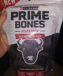 Purina Prime Bones Dog Bone, Made in USA Facilities, Natural Medium Dog Treats, Filled Chew With Pasture-Fed Bison - 6 Ct. Pouch 1.4 Pound (Pack of 1) 36 71oPGSr5u9L