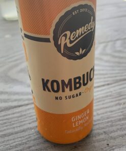 Remedy Kombucha Tea Organic Drink - Sugar Free, Keto, Vegan, Non-GMO, Gluten Free & Low Calorie - Sparkling Live Beverage w/ Gut Health & Probiotic Like Benefits - Ginger Lemon - 8.5 Fl Oz Can, 24-Pack 8.5 Fl Oz (Pack of 24) 26 71oPsueLCGL