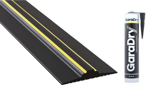 ¾” High Garage Door Threshold Seal Kit 10'3" Length | Flexible PVC | Complete Kit Includes 1 Adhesive | GaraDry 10'3"