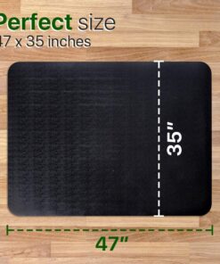 Office Rolling Chair Mat for Hardwood and Tile Floor, Black, Anti-Slip, Non-Curve, Chair Mat Best for Under the Computer Desk , 47 x 35 Rectangular Non-Toxic Plastic Protector, Not for Carpet 27 71oQyIld cL