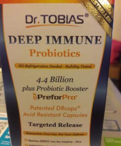 Dr. Tobias Deep Immune Probiotics & Prebiotics, 4.4 Billion CFU Probiotics for Women & Men, Supports Digestive Health, Gut Immune Function, Nutrient Absorption, 60 Capsules, 30 Servings 30 71oRhkGDfL
