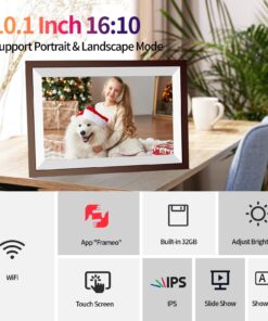 10.1 inch WiFi Digital Picture Frame, 32GB Smart Digital Photo Frame with WiFi Share Photo Video via Frameo App 10.1" Brown 30 71oSbAj eHL