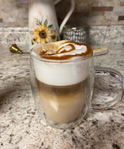 JoyJolt Double Wall Glass Coffee Mugs - 13.5oz Double Walled Glasses, Thermal Borosilicate Glass Insulated Coffee Mug. Clear Coffee Glass Cup, Cappuccino Mug, Iced Coffee Cup, Tea Mugs 45 71oShupV9wL