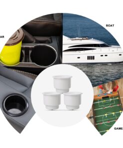 Amarine Made Recessed Drop in Plastic Cup Drink Can Holder with Drain for Boat Car Marine Rv (White) (5) 21 71oSp1d206L