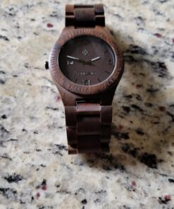 Bewell W086B Mens Wooden Watch Analog Quartz Lightweight Handmade Wood Wrist Watch ebony wood 26 71oTAIxWEtL