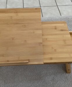 SONGMICS Laptop Desk, Folding Lap Tray, Bamboo Bed Desk with Tilting Top, Small Drawer, for Home Office, Bedroom, Natural ULLD01N 110 71oTfZIGo L