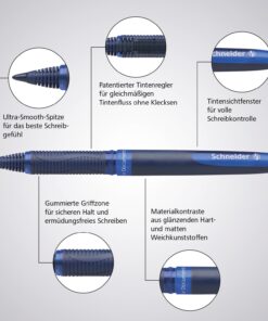 Schneider One Business Rollerball Pen, 0.6 mm Ultra-Smooth Tip, Blue Barrel, Blue Ink, Blister Pack of 1 Pen (78303) 9 71oTpWBfTCL
