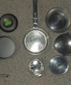 MalloMe Camping Cookware Mess Kit for Backpacking Gear – Camping Cooking Set - Camping Pots and Pans Set - Backpacking Stove/Portable Stove Compatible - Camp Kitchen Equipment Accessories Pot 1 Liter Pot 51 71oTxzS5J1L