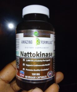 Amazing Formulas Nattokinase Dietary Supplement 100mg 90 Veggie Capsules Supplement | 2000 FU Enzyme Activity from Pure Nattokinase | Non-GMO | Gluten Free | Made in USA | Ideal for Vegetarians 90 Count 24 71oU40tIxbL