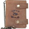 Men's Natural Genuine Leather Wallet with Metal Chain with Shark 6 71oUR8Tsj7L