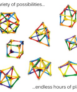 Goobi 70 Piece Magnetic Building Sticks Blocks Tiles Toy Magnet 3D Construction Set STEM Educational Toys for 3 4 5 6 7 8 Year Old Kids Boys Girls Adults with Storage Box and Instruction Guide 18 71oUfLyHGL