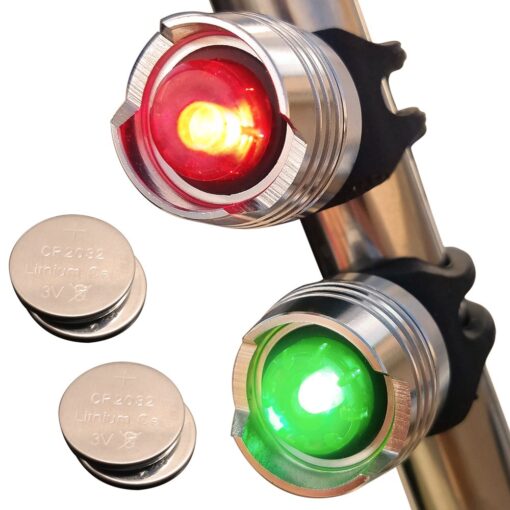 Bright Eyes Green & Red Aluminum Portable Marine LED Boating Lights - Boat Bow or Stern Emergency Backup Safety Lights for Maximum Attention - Waterproof