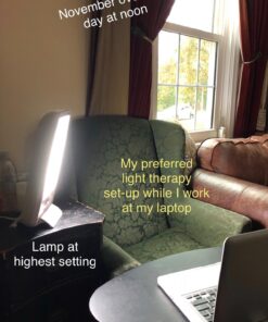 Verilux® HappyLight® Full-Size - UV-Free Therapy Lamp, Bright White Light with 10,000 Lux, Adjustable Brightness, 2 Interchangeable Lenses, Detachable Stand, and Wall Mountable 28 71oVYQvr sL