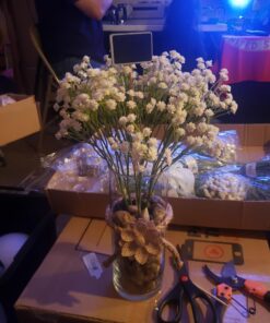 LEOBRO 24PCS Burlap Flowers, 8 Styles Natural Handmade Rustic Rose Flower Bowknot with Faux Pearls for DIY Craft Bouquets Home Wedding Christmas Party Decoration 37 71oVl ne4mL