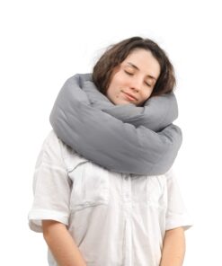 Huzi Infinity Pillow - Home Travel Soft Neck Scarf Support Sleep Grey 30 71oVvsZeIRL