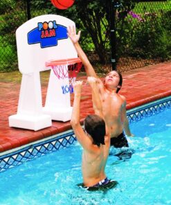 SWIMLINE Pool Basketball Hoop Poolside Game POOL JAM Heavy Duty With Plastic Rim For Kids & Adults Swimming Splash Hoops Games With Midsize Water Basketball, Toy For Pools, Outdoor Summer Hoops 9189M Poolside Basketball Game (Heavy Duty) 8 71oWlOJXW0L