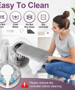 Heating Pad for Back Pain Relief Large 17 x 33, Electric Heated Pad Moist for Back Pain Muscle,Soft Heating Pads for Cramps, Abdomen, Waist, Neck, Shoulder with Heat Settings and Auto-Off (Gray) 17 x 33 Gray 31 71oX5myK3rL