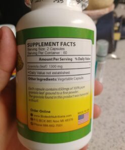 Biotech Nutritions Graviola 100% Pure Graviola 1300mg Per Servings 120 Capsules Per Bottle (Annona muricata) 120 Count (Pack of 1) 24 71oZ0y4Ca5L