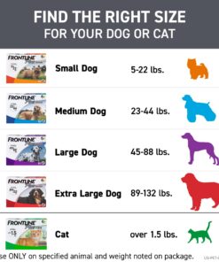 FRONTLINE Plus Flea and Tick Treatment for X-Large Dogs Up to 89 to 132 lbs., 3 Treatments 3 Count 30 71oZ1234GHL
