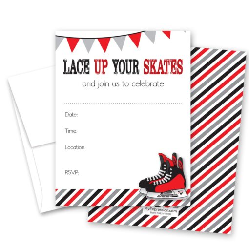 MyExpression.com 24 Hockey Skates Fill in Invitations