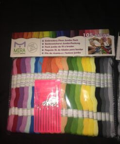 Premium Rainbow Color Embroidery Floss - Cross Stitch Threads - Friendship Bracelets Floss - Crafts Floss - 116 Pcs - 105 Skeins Per Pack and Set of 10 Embroidery Needles and 1 Threader 66 71oZtZ ZML