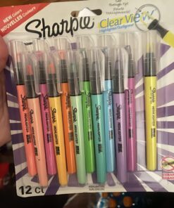 SHARPIE Highlighter, Clear View Highlighter with See-Through Chisel Tip, Stick Highlighter, Assorted, 12 Count 1 Count (Pack of 12) 27 71oZy5FU02L