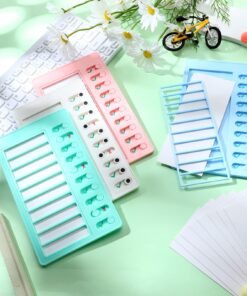 Queekay 4 Pcs Blank Chore Chart Kids Chore Chart, Plastic Checklist Board with 8 Detachable Cardstock to Do List for Home Routine Planning (White, Pink, Blue, Green,Simple) White, Pink, Blue, Green Simple 10 71oaIyCY6EL