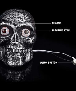 Liberty Imports Sound Activated Skull with Light Up Eyes and Creepy Sounds - Halloween Party Prop Spooky Decoration for Haunted House, Indoor Decor Creepy Skull 10 71oaaCfRdsL