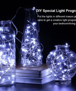 GDEALER 4 Pack 16.4 Feet 50 Led Fairy Lights Battery Operated with Remote Control Timer Waterproof Copper Wire Twinkle String Lights for Bedroom Indoor Outdoor Wedding Dorm Decor Cool White Cool Whtie 26 71oalSUQ4fL 1