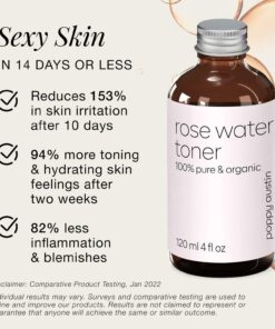 Poppy Austin 120mL Rose Water Toner for Face - Pure Face Toner, Cruelty-Free Rosewater Facial Toner - Triple Purified Rose Water for Face, Alcohol Free Rosewater Toner - Moroccan Rose Toner for Face 17 71ob aCxAL