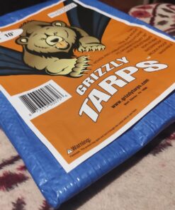 Grizzly Tarps by B-Air 8' x 10' Large Multi-Purpose Waterproof Heavy Duty Poly Tarp with Grommets Every 36", 8x8 Weave, 5 Mil Thick, for Home, Boats, Cars, Camping, Protective Cover, Blue 8' x 10' 49 71obAT5z0TL