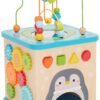 Amazon Basics Wooden Activity Learning Cube, 5-Sided Developmental Toy for Babies, Toddlers, Children Age 12+ Months, Multicolor 23 71obUNmnfnL