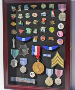 DisplayGifts Collector Medal Lapel Pin Shadow Box Display Case Holder Cabinet Shadow Box PC01 Cherry Finish 16 71obpjKGb5L