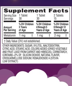 Zarbee's Kids 1mg Melatonin Chewable Tablet, Drug-Free & Effective Sleep Supplement, Easy to Take Natural Grape Flavor Tablets for Children Ages 3 and Up, 30 Count Grape Tablets, 30ct 30 71obrCUhoiL