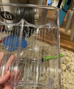 mDesign Stackable Plastic 3 Bottle Refrigerator Wine Rack - Kitchen Storage Organizer for Champagne, Wine or Water Bottles - Stacking Wine Organizer for Fridge - Ligne Collection - 2 Pack - Clear Pack of 2 40 71oc4vWc29L
