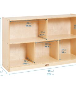 ECR4Kids 5-Compartment Mobile Storage Cabinet, 30in, Classroom Furniture, Natural Classic 28 71ocGkUDyPL