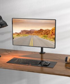 WALI Single Monitor Mount, Single Monitor Arm Desk Mount,Desk Monitor Stand, Holds Screen Up to 27inch, 22lbs, Adjustable Mount with C-CLAMP Designed for Home Office Application(M001), Black 16 inch Tall 29 71od3BQRIiL