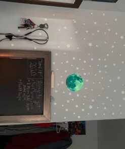Glow in The Dark Stars Wall Stickers, Adhesive Dots and Moon for Starry Sky, Galaxy Decor Bright and Realistic for Any Room (Green) Green 51 71od62HP7AL