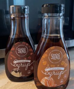 ChocZero's Chocolate and Caramel Syrup. Sugar Free, Low Net Carb, No Preservatives. Gluten Free. No Sugar Alcohols. Great for waffles and pancakes (2 bottles) 25 71oedqOtf1L