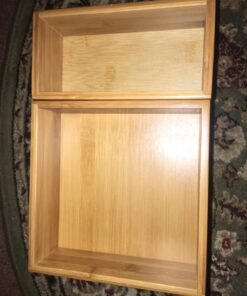 Seville Classics Bamboo Premium Organizer Storage Bins for Kitchen Silverware, Pantry, Closet, Office Desk, Pens, Utensils, Makeup, K Cup, Bamboo, Bin Set (5 Piece) Bin Set (5 Piece) 42 71oekI5z4xL