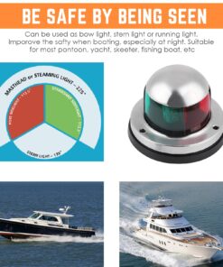 Acelane Boat LED Navigation Lights, Marine Red and Green Sidelights Sailing Signal Lights Bow Lights Stainless Steel 12V IP65 Waterproof for Boating Fishing Yacht, Pontoons, Chandlery Boat, Skeeter Boat Light 02 13 71oem7XYQbL