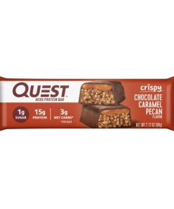 Quest Nutrition Crispy Chocolate Caramel Pecan Hero Protein Bar, 15g Protein, 1g Sugar, 3g Net Carb, Gluten Free, Keto Friendly, 12 Count 12 Count (Pack of 1) 12 71ofzu3EhL