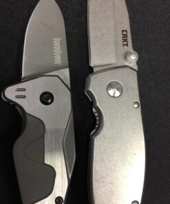 CRKT Squid Folding Pocket Knife: Compact EDC Straight Edge Utility Knife with Stainless Steel Blade and Framelock Handle Silver Stonewash 40 71ogrubzQAL