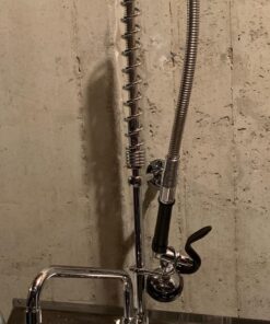 CWM Commercial Sink Faucet with Sprayer 36 inch Commercial Faucet Pre Rinse Sprayer 8 inch Wall Mount Center with 12 inch Add on Spout 23 71oguUXu 0L