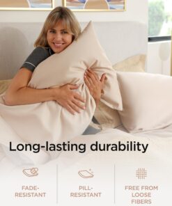 Threadmill Egyptian Cotton Twin Sheet Set | 100% Certified Egyptian Cotton Sheets for Twin Size Bed | Sateen Twin Bed Sheets Set 15" Deep Pocket | Soft Breathable 3-Piece Cooling Sheet Set | Beige Light Beige 11 71oguXRFqoL