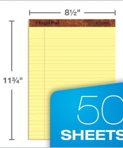 TOPS 8.5 x 11 Legal Pads, 12 Pack, The Legal Pad Brand, Wide Ruled, Yellow Paper, 50 Sheets Per Writing Pad, Made in the USA (7532) 17 71ohss m7jL