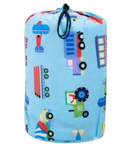 Wildkin Kids Sleeping Bags for Boys & Girls, Measures 57 x 30 x 1.5 Inches, Cotton Blend Material Sleeping Bag for Kids, Ideal for Parties, Camping & Overnight Travel(Trains Planes & Trucks) Trains, Planes, and Trucks 15 71oinQTnsqL