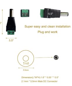 10 Male and 10 Female 12v DC Power Jack Adapter Connector for Led Strip CCTV Camera 11 71oj4iDcvcL