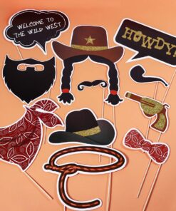 Amosfun West Cowboy Photo Booth Props Wild Western Cowboy Party Themed Decoration 18pcs 17 71ojAcyW9JL