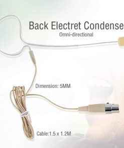 PYLE-PRO In-Ear Back Electric Microphone - Portable Omnidirectional Wired Headset Pro Voice Audio Condenser Mic With 4 Pin Mini XLR Cable Wire and Windscreen - For Shure System - PMEMS10 (Skin Tone),Beige 10 71ojbf8w3kL